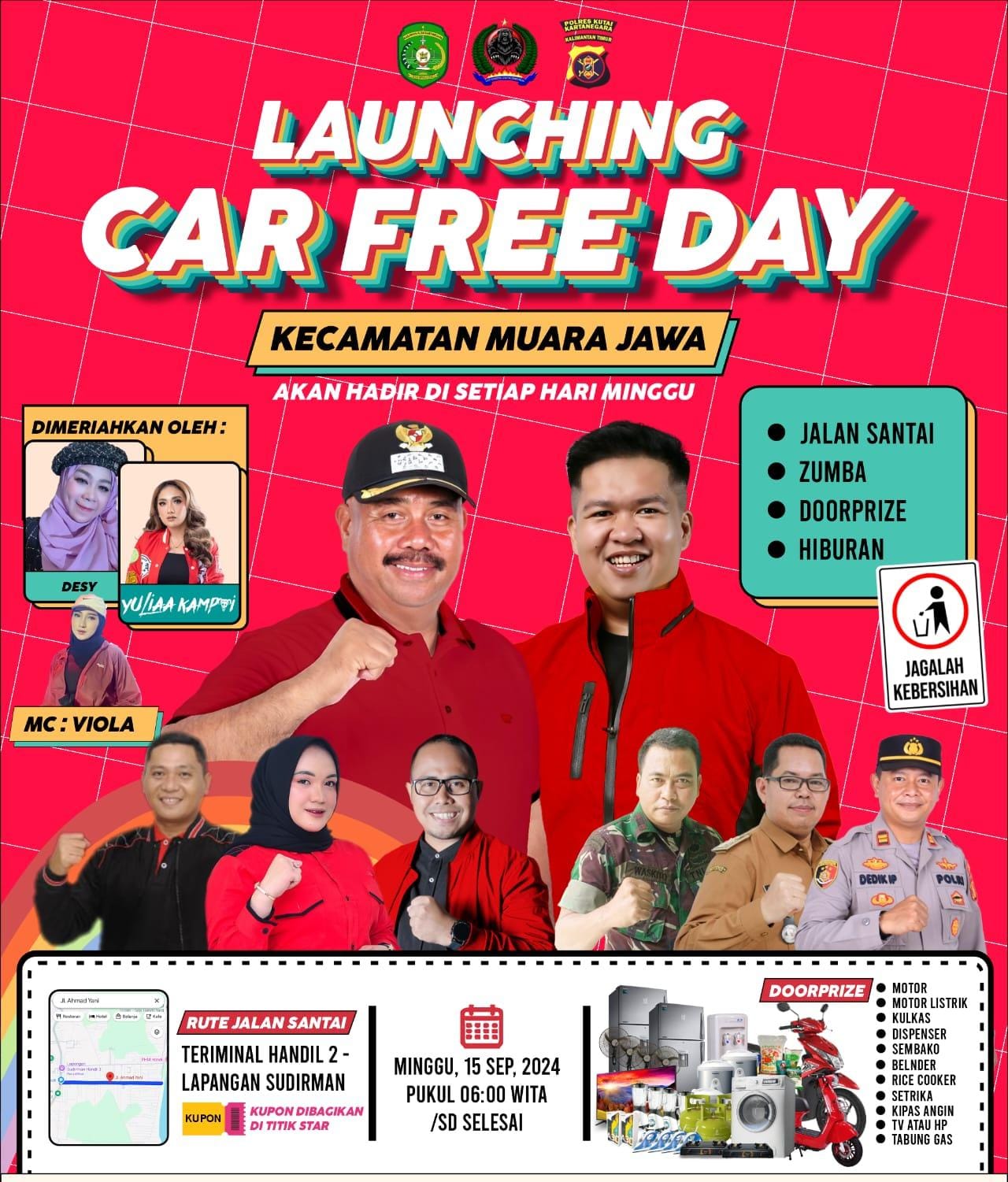 Perdana Car Free Day Di Muara Jawa Wabup Kukar Ajak Masyarakat